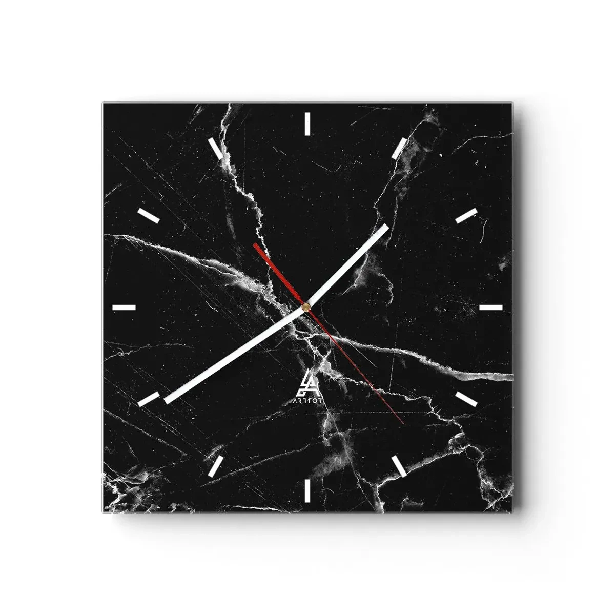 Wall clock - Clock on glass - The Secret Life of a Stone - 30x30 cm