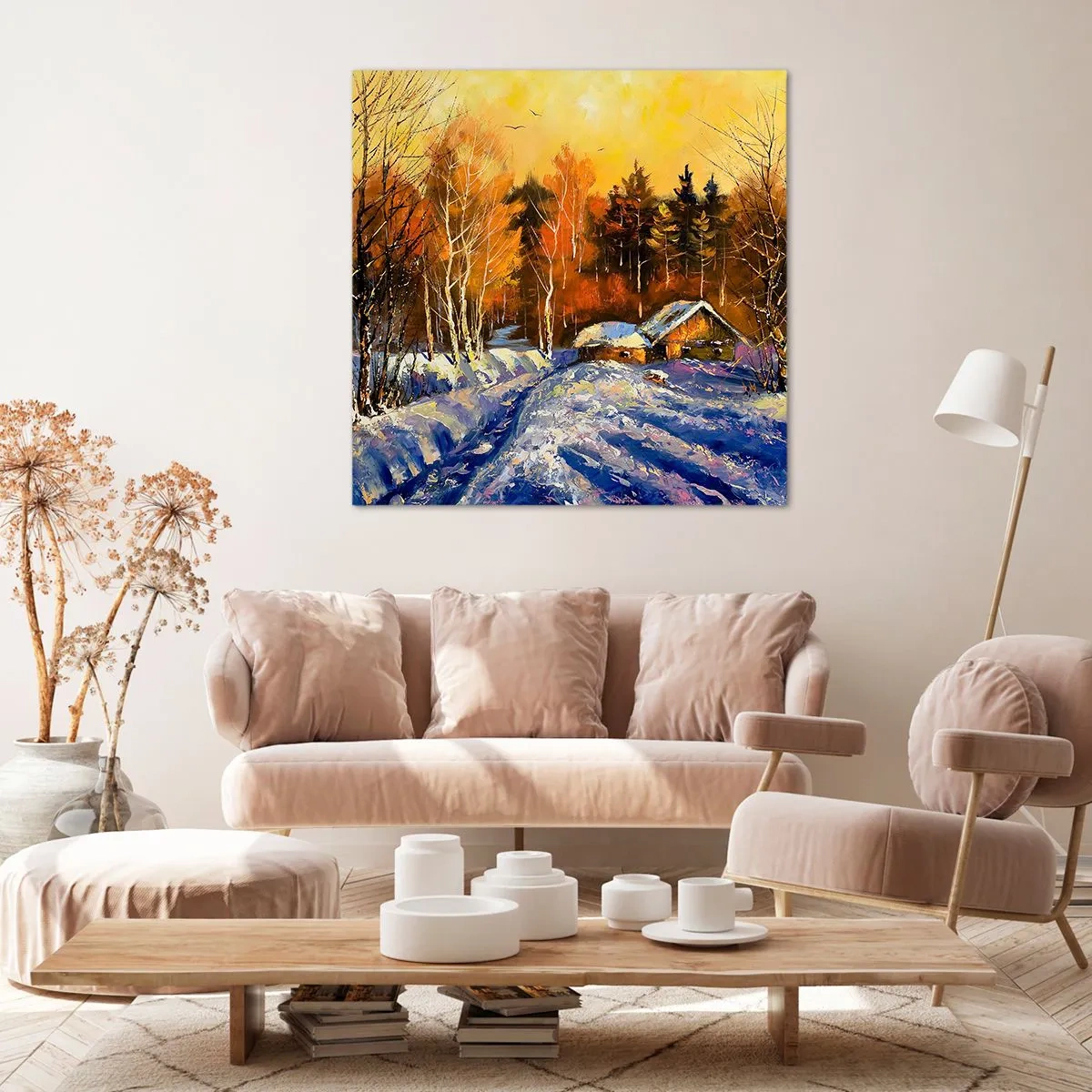 Canvas picture - Winter Impression in the Sun - 60x60 cm