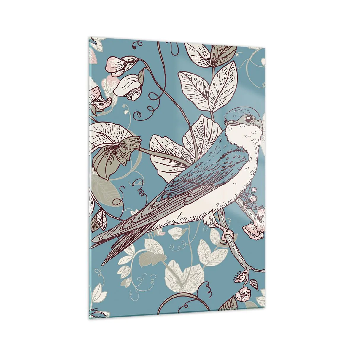 Glass picture - In the Whitewood Chirps and Silvery - 50x70 cm