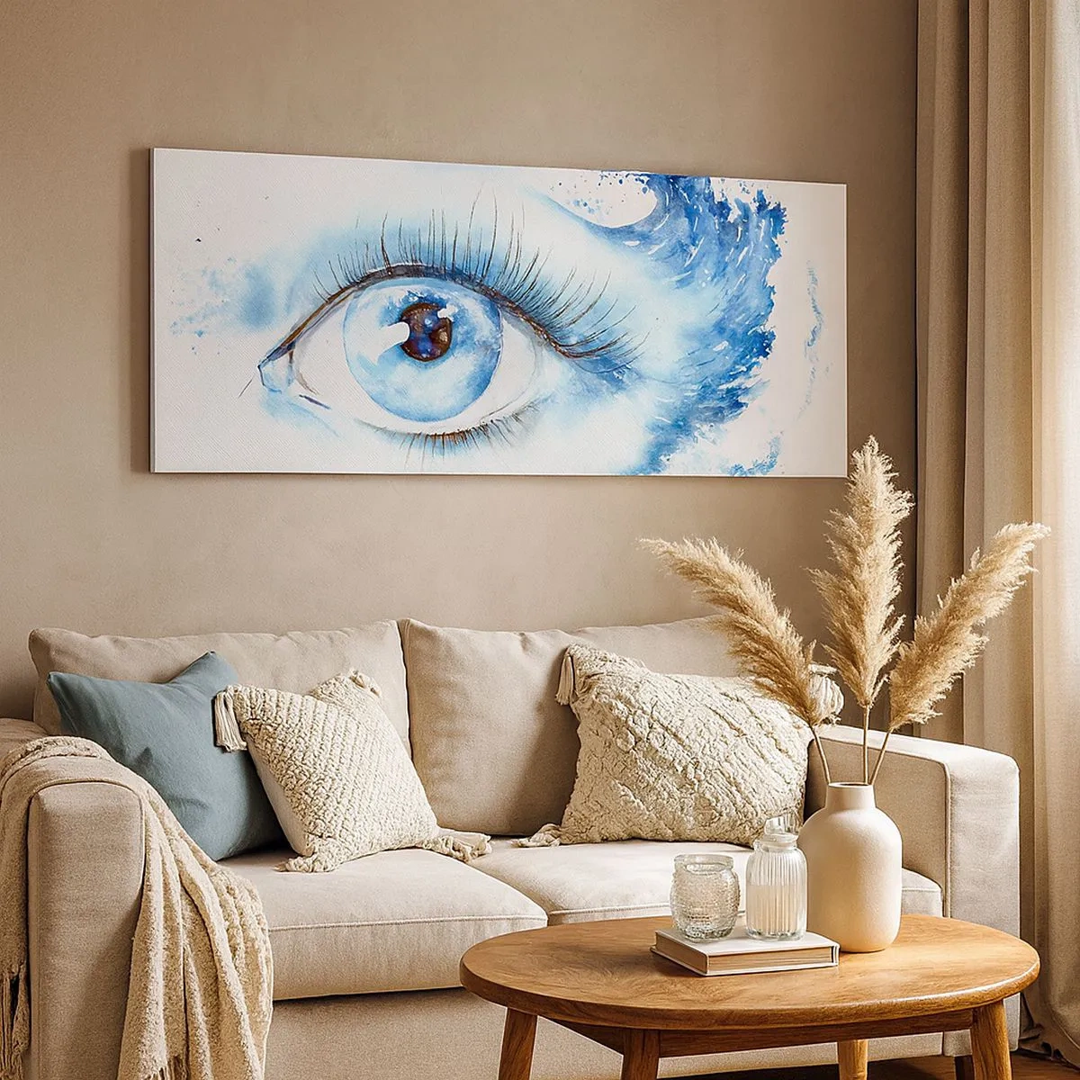 Canvas picture - Immerse in those Blue Eyes - 100x40 cm