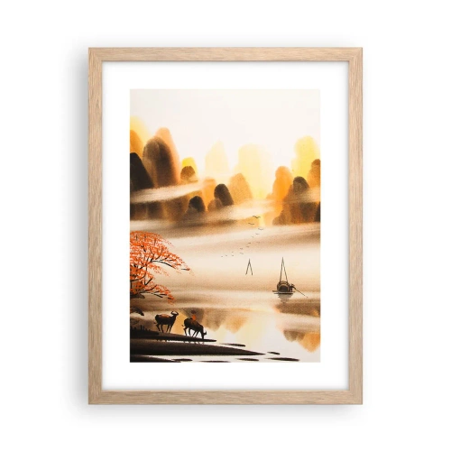 Poster in light oak frame - Further than Far East - 30x40 cm