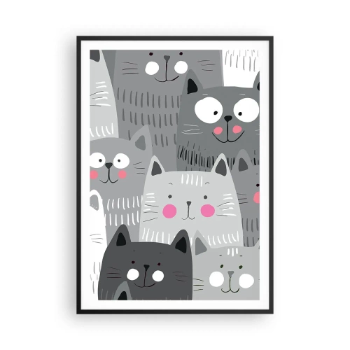 Poster in black frame - Cat's World - 70x100 cm