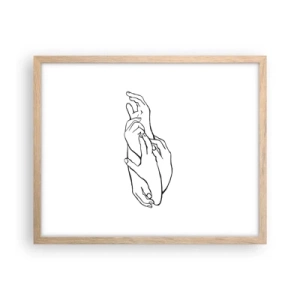 Poster in light oak frame - Good Touch - 50x40 cm