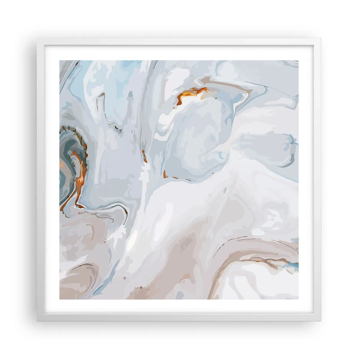 Poster in white frmae - White Fusion - 60x60 cm