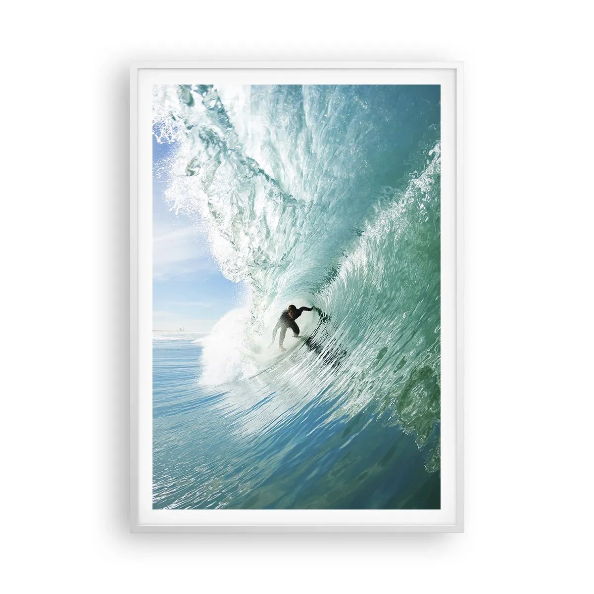 Poster in white frmae - Riding the Wave - 70x100 cm