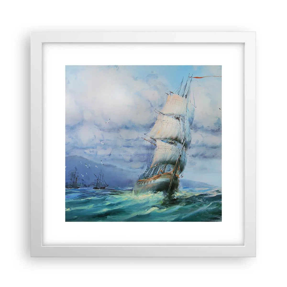 Poster in white frmae - Happy Winds - 30x30 cm