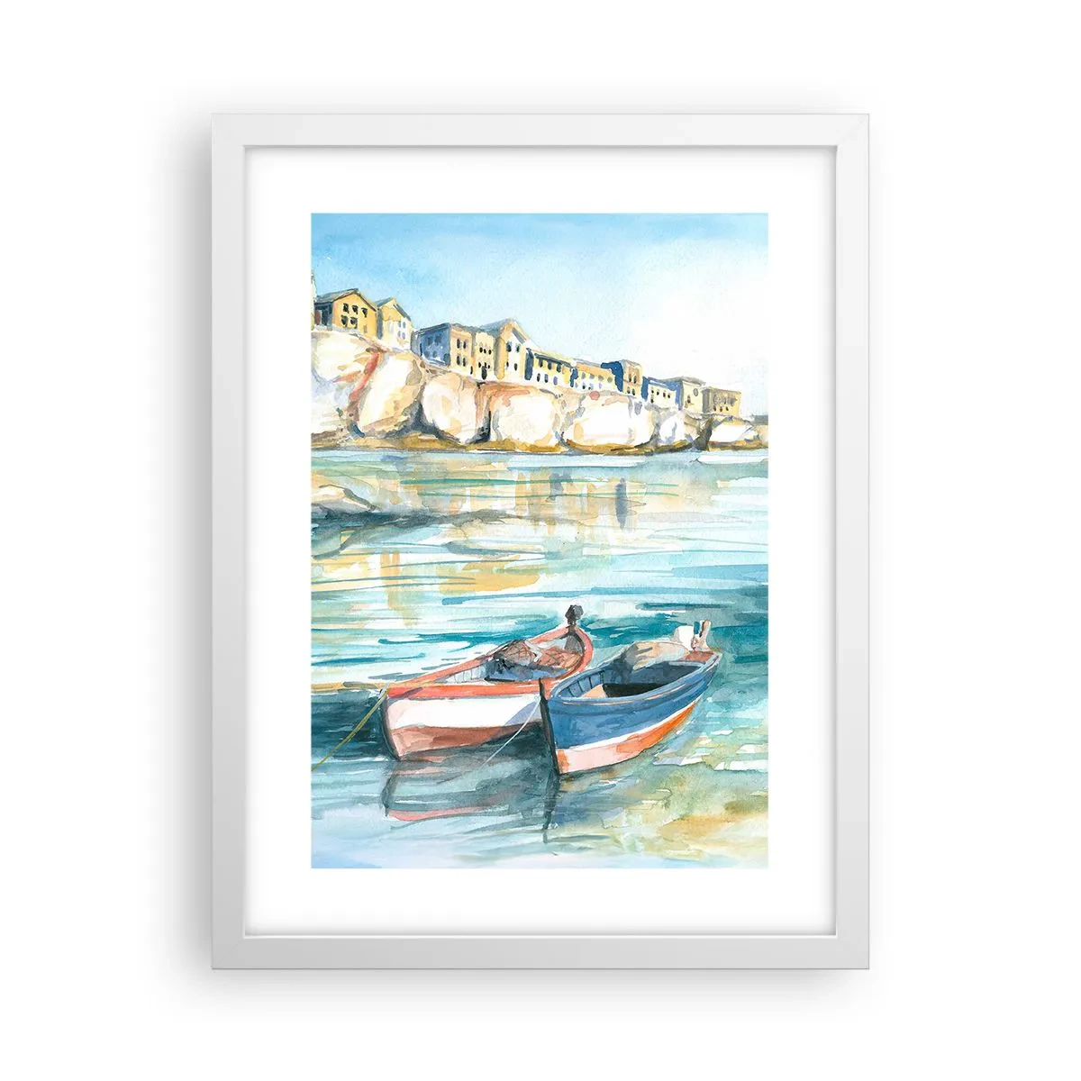 Poster in white frmae - Landscape in Azure - 30x40 cm
