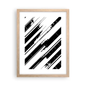 Poster in light oak frame - Intensive and Dynamic Composition - 30x40 cm