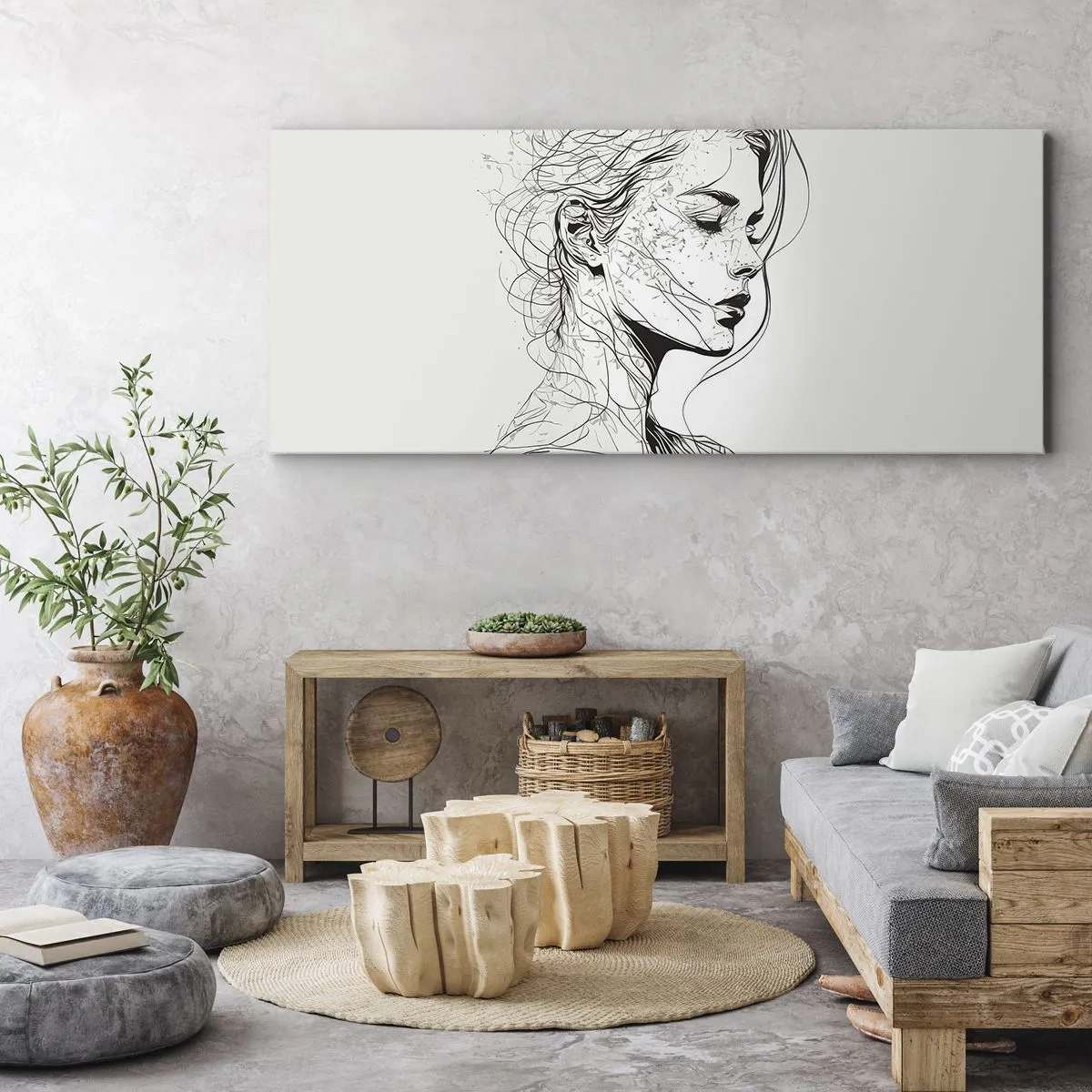 Canvas picture - Portrait in Thoughts - 140x50 cm
