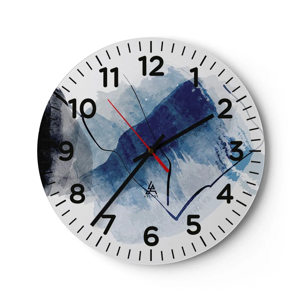 Wall clock - Clock on glass - Ice Mountain - 30x30 cm