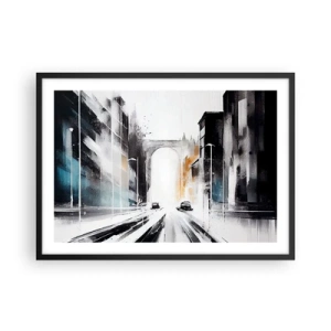Poster in black frame - Study of a City: Architecture and Movement - 70x50 cm