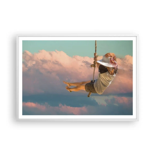 Poster in white frmae - Fun in the Clouds - 100x70 cm