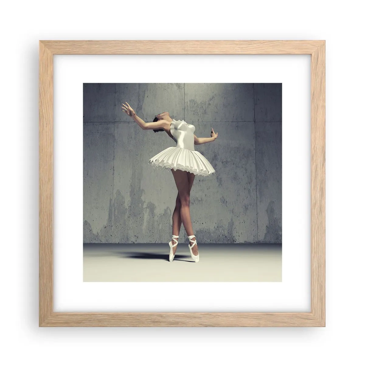 Poster in light oak frame - Light like a Bird - 30x30 cm