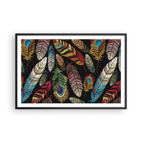 Poster in black frame - Bird Carnival - 91x61 cm