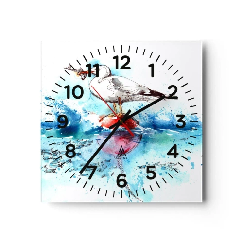 Wall clock - Clock on glass - Good Catch - 40x40 cm