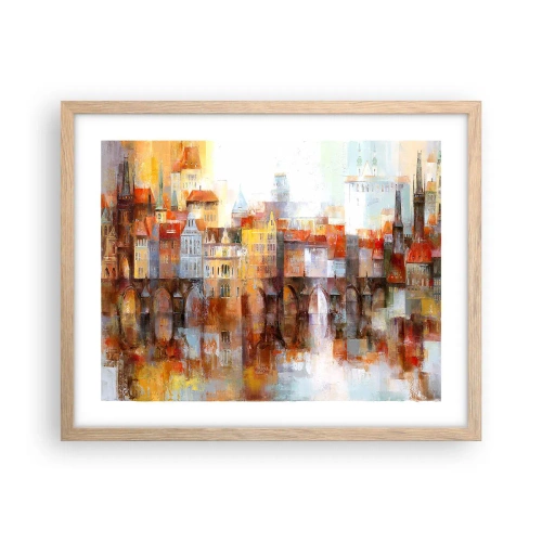 Poster in light oak frame - Under The Bridge It Is Also Pretty - 50x40 cm