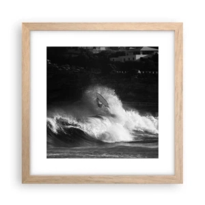 Poster in light oak frame - Challenge Accepted! - 30x30 cm