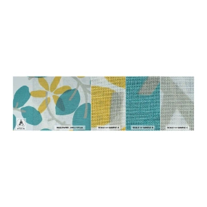 Photo Wallpaper Sample Standard Eco - Among Azure Leaves - Boho, Flowers, Minimalism - 100x30 cm