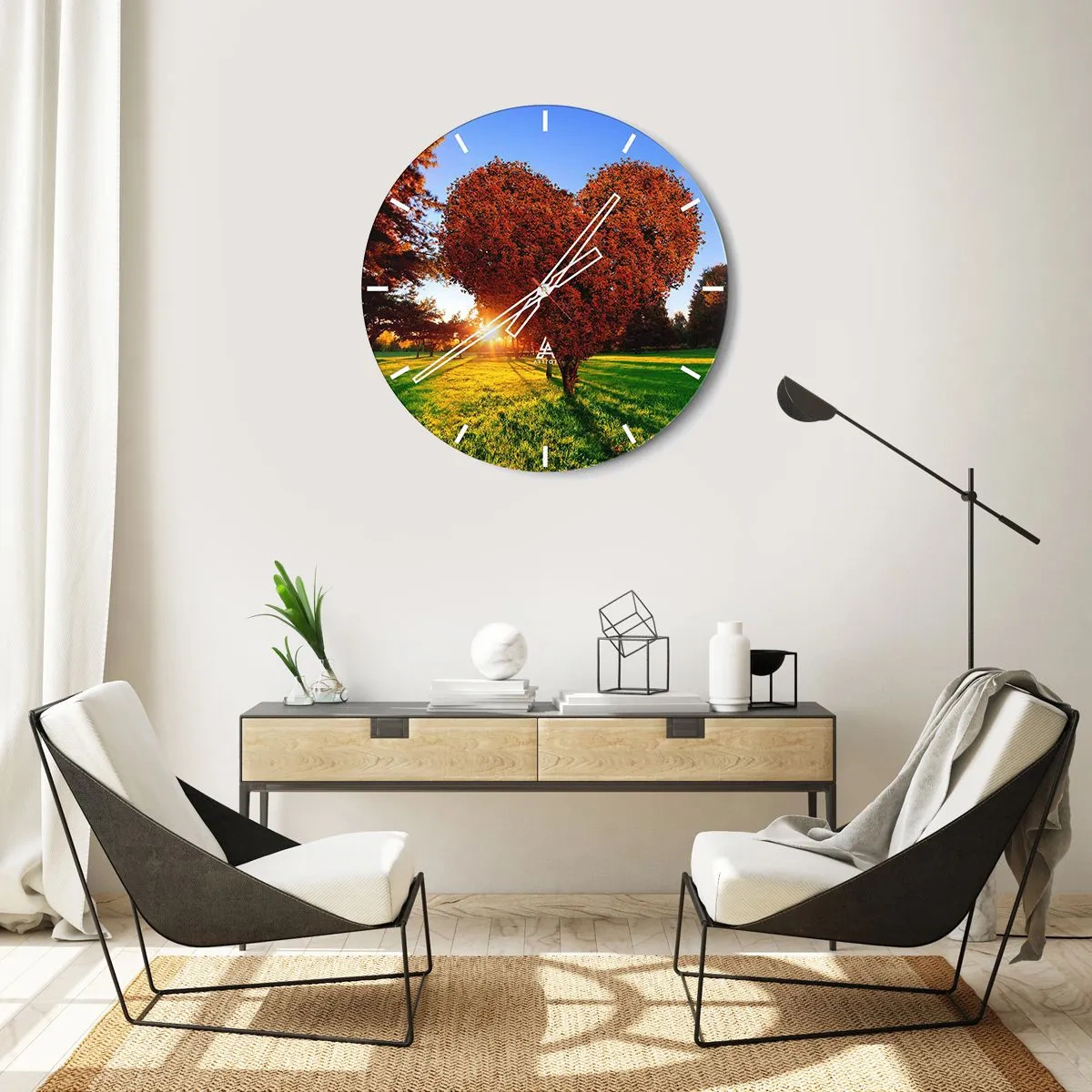 Wall clock - Clock on glass - Impossible Not to Love Autumn - 40x40 cm