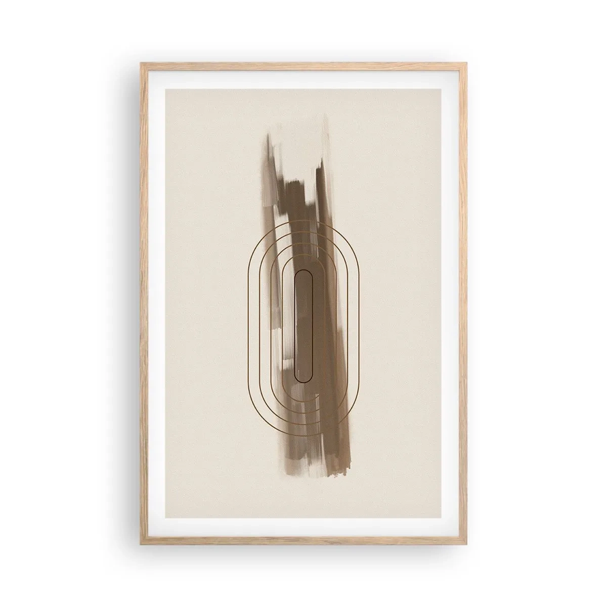 Poster in light oak frame - Blast of Grey - 61x91 cm