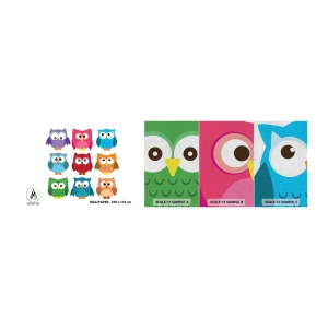 Photo Wallpaper Sample Premium Sand - It Can Be Fun to Differ - For children, Owl, Graphics - 100x30 cm