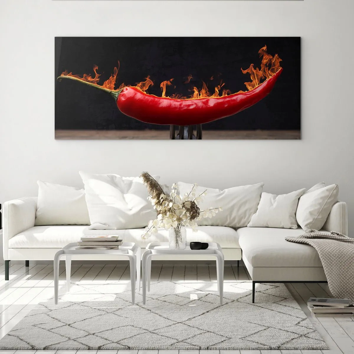 Glass picture - Fiery Snack - 100x40 cm