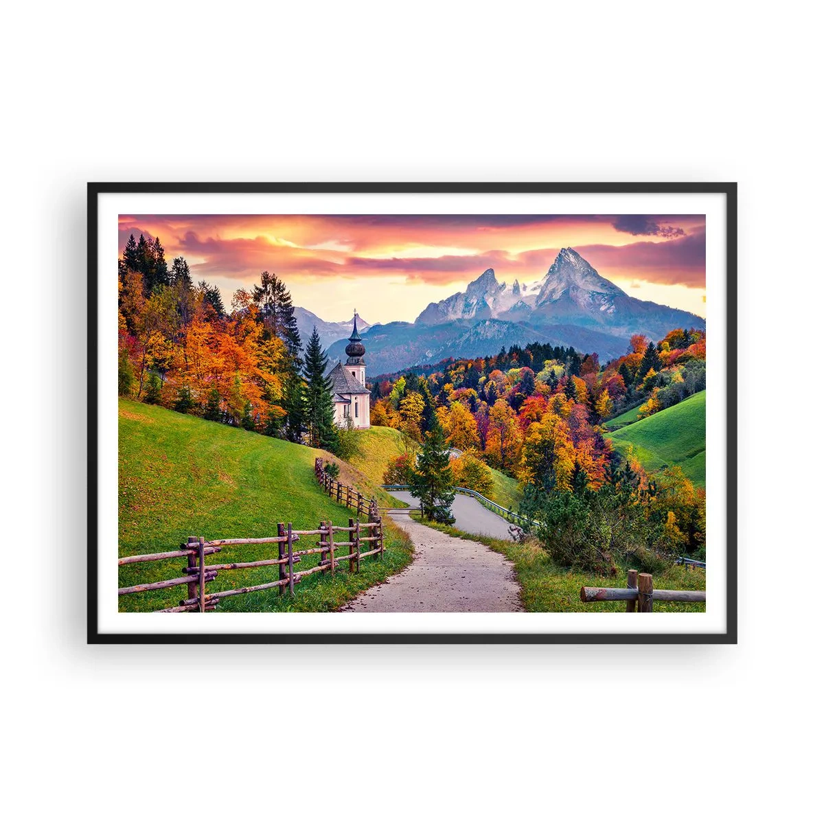 Poster in black frame - Landscape Like a Picture - 100x70 cm