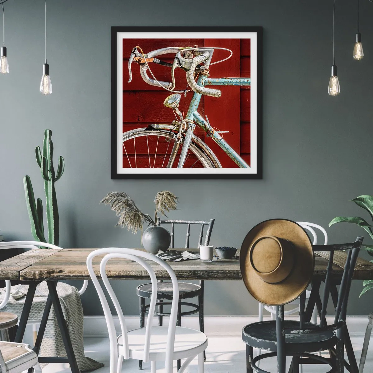 Poster in black frame - Born for Victories - 50x50 cm