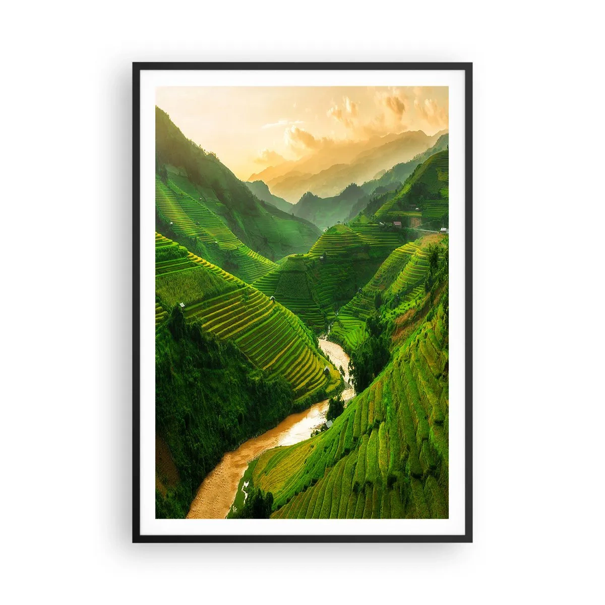 Poster in black frame - Vietnamese Valley - 70x100 cm