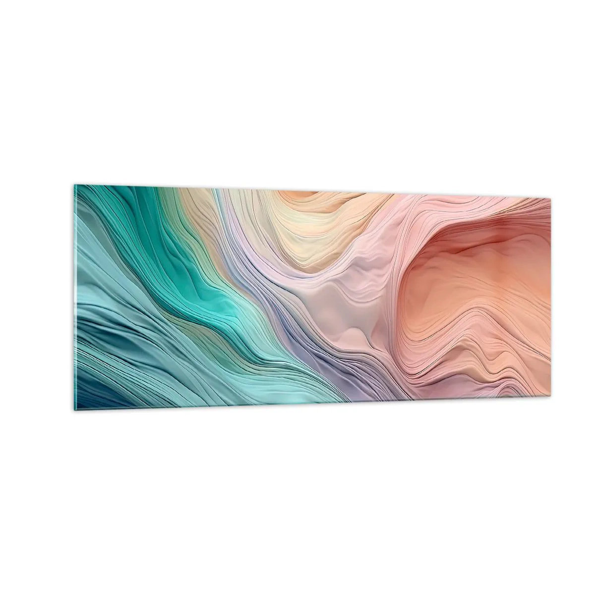 Glass picture - Rainbow Wave - 100x40 cm