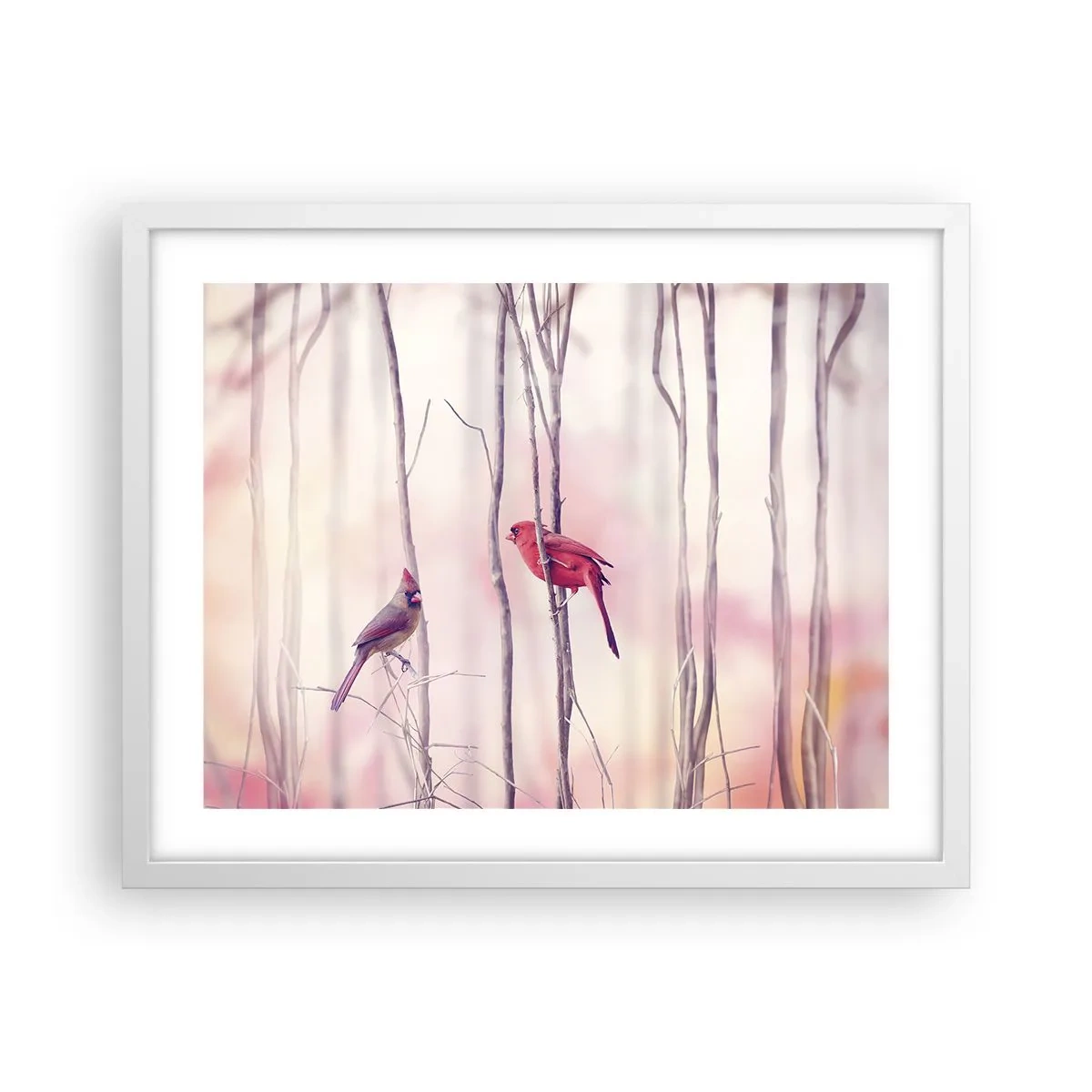 Poster in white frmae - Tale of a Pink Forest - 50x40 cm