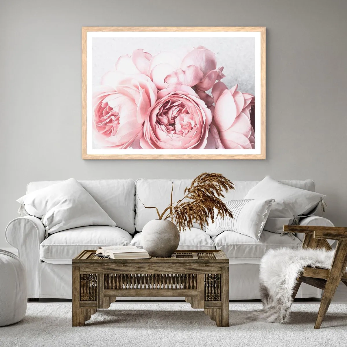 Poster in light oak frame - for the Romantics - 100x70 cm