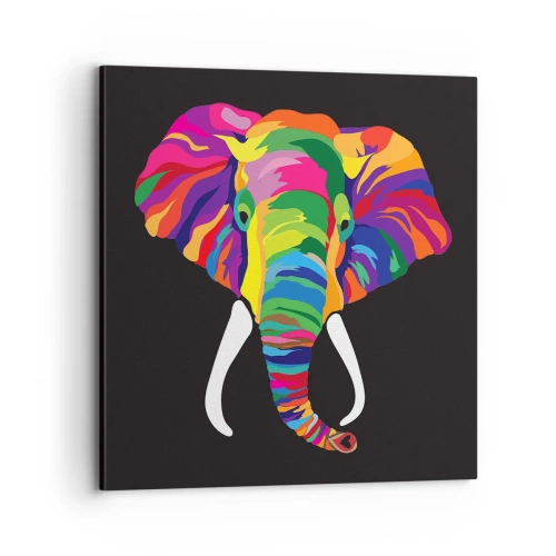 Canvas picture - Elephant That Enjoyed Rainbow Bath - 70x70 cm