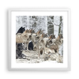 Poster in white frmae - Family and Friends - 40x40 cm