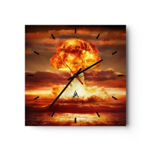 Wall clock - Clock on glass - And the End Will Come - 40x40 cm