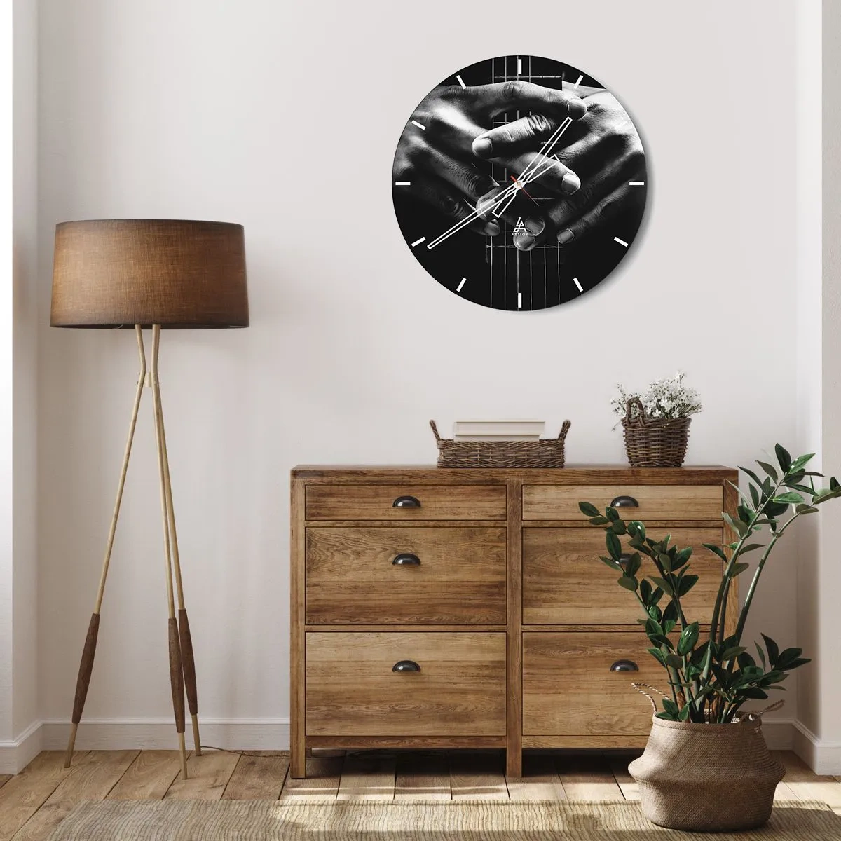 Wall clock - Clock on glass - Artist's Prayer - 40x40 cm