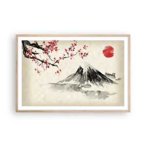 Poster in light oak frame - Love Japan - 91x61 cm