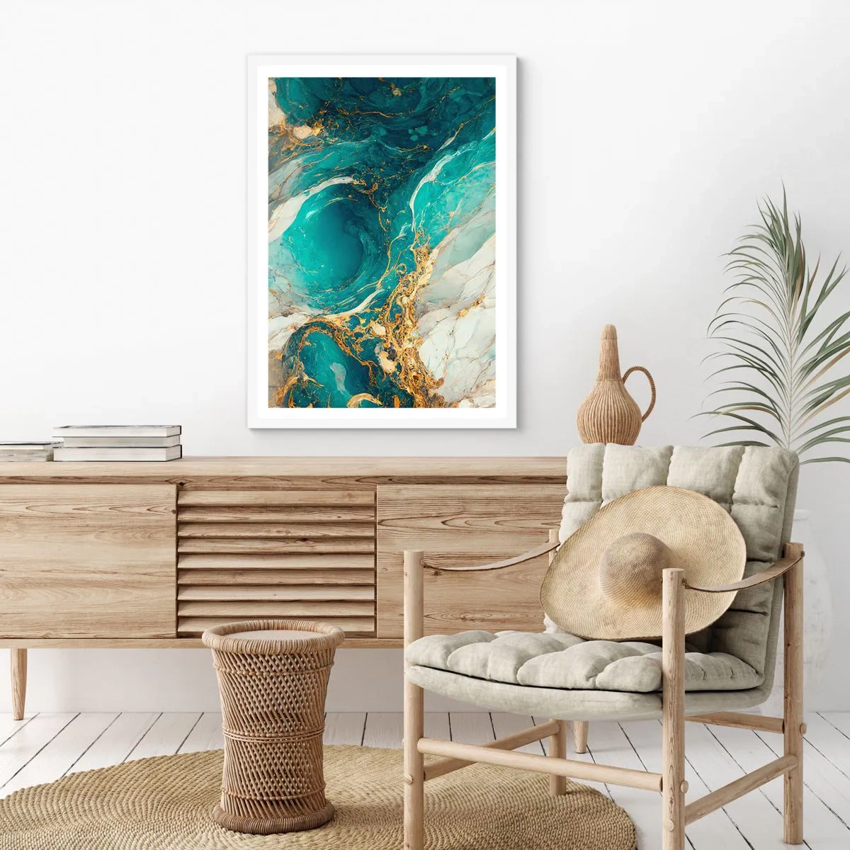 Poster in white frmae - Composition with Veins of Gold - 70x100 cm