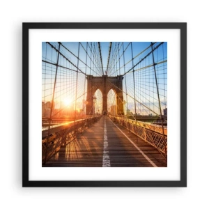 Poster in black frame - On a Golden Bridge - 40x40 cm