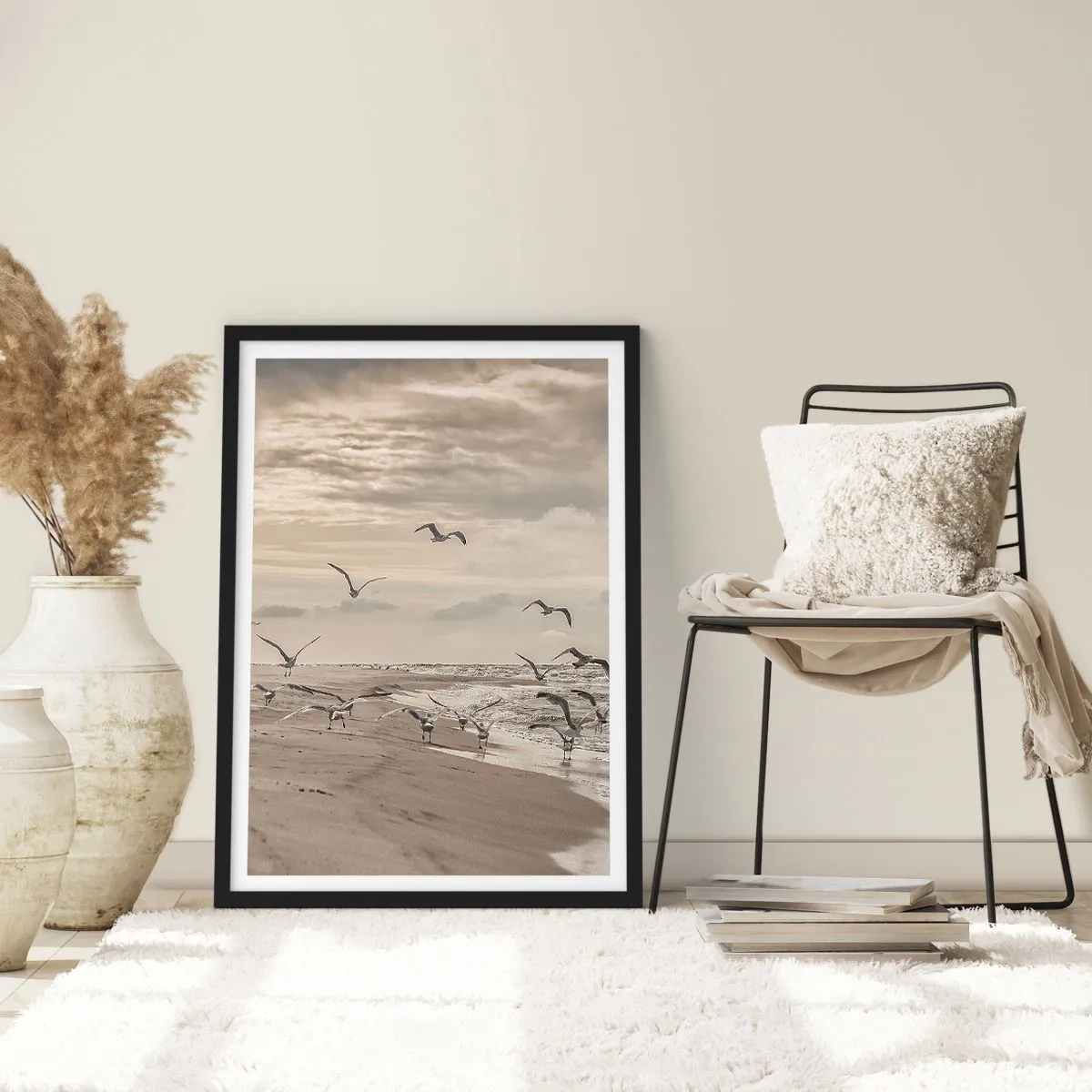 Poster in black frame - Sound of the Sea, Singing of the Birds - 40x50 cm