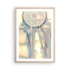 Poster in light oak frame - Lace Totem - 50x70 cm