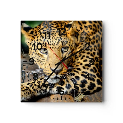 Wall clock - Clock on glass - Don't be Shy, Come Closer - 40x40 cm