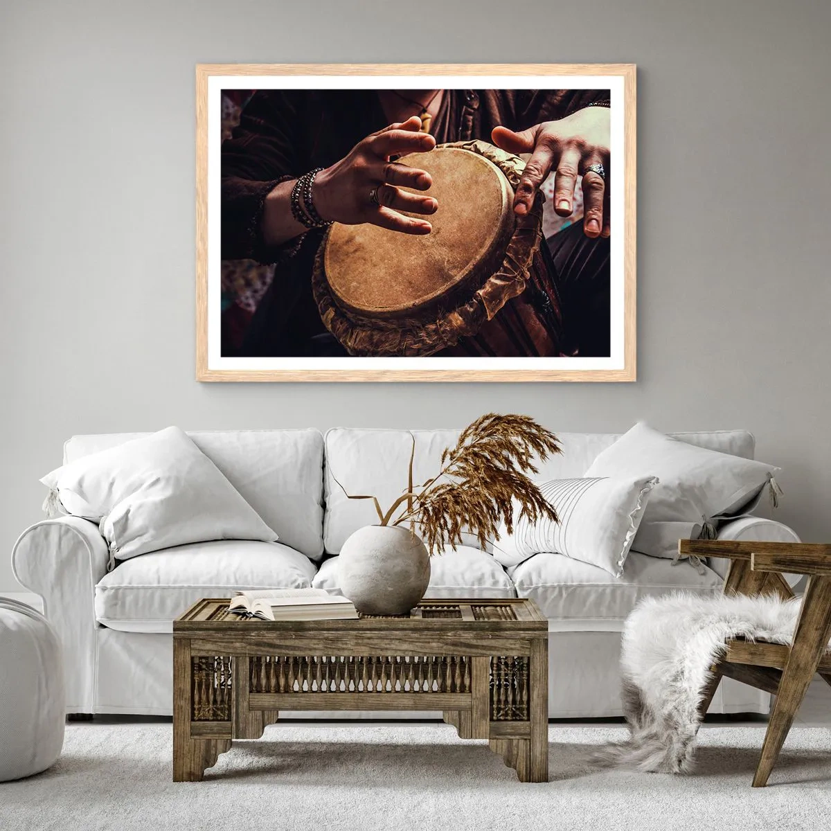 Poster in light oak frame - In the Rhythm of the Heart - 40x30 cm