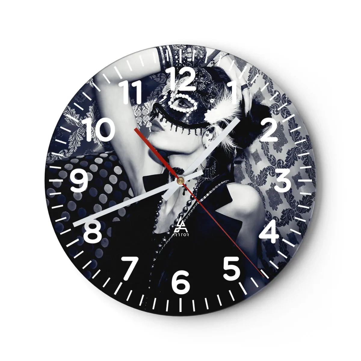 Wall clock - Clock on glass - Decorations, Ornaments, Patterns - 30x30 cm