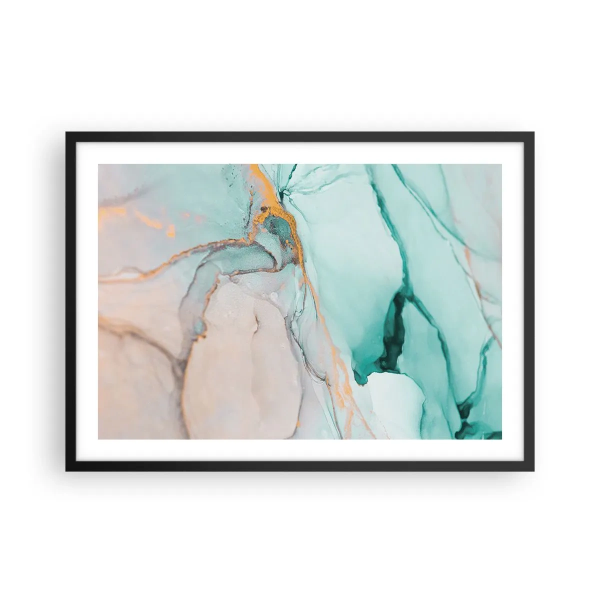 Poster in black frame - Dance of Shapes and Colours - 70x50 cm