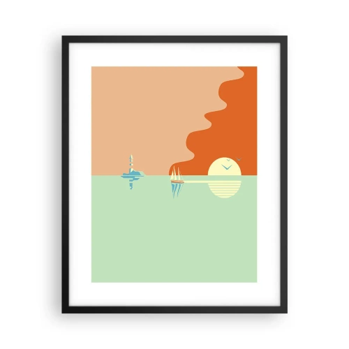 Poster in black frame - Ideal Sea Landscape - 40x50 cm
