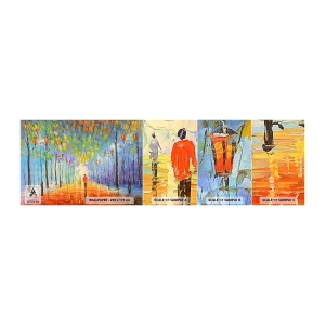 Photo Wallpaper Sample Self-Adhesive Deluxe Sticker - Night Rain Song  - Park Avenue, Landscape, Trees - 100x30 cm