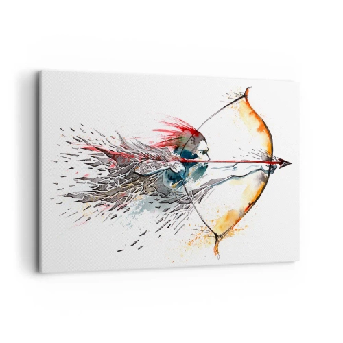 Canvas picture - Mythical Warrior with a Fiery Bow - 120x80 cm