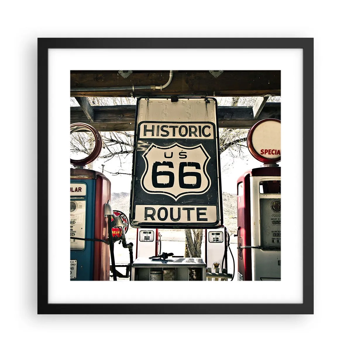 Poster in black frame - American Retro Trip - 40x40 cm
