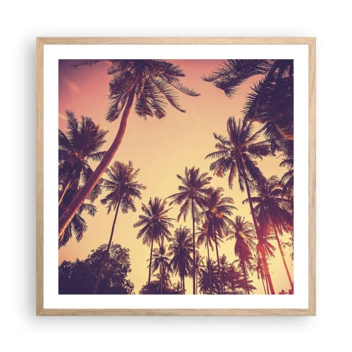 Poster in light oak frame - Tropical Variation - 60x60 cm